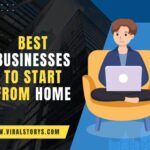 Illustration of top home-based business ideas for new entrepreneurs, featuring flexible and profitable businesses to start from home.