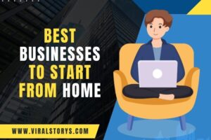 Illustration of top home-based business ideas for new entrepreneurs, featuring flexible and profitable businesses to start from home.