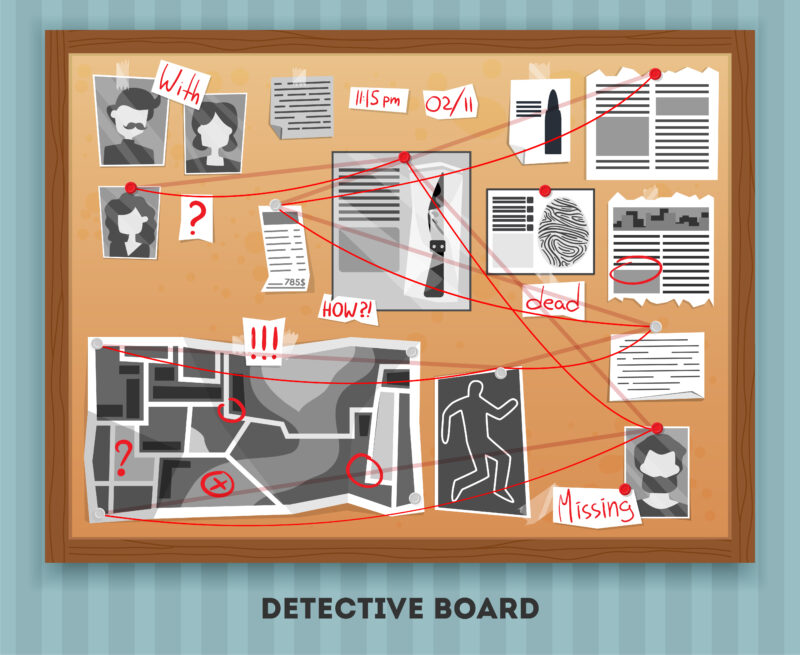 Why Mind Maps Fail? The Fix is "Rule of 3" 3 detective-board-mind-maps